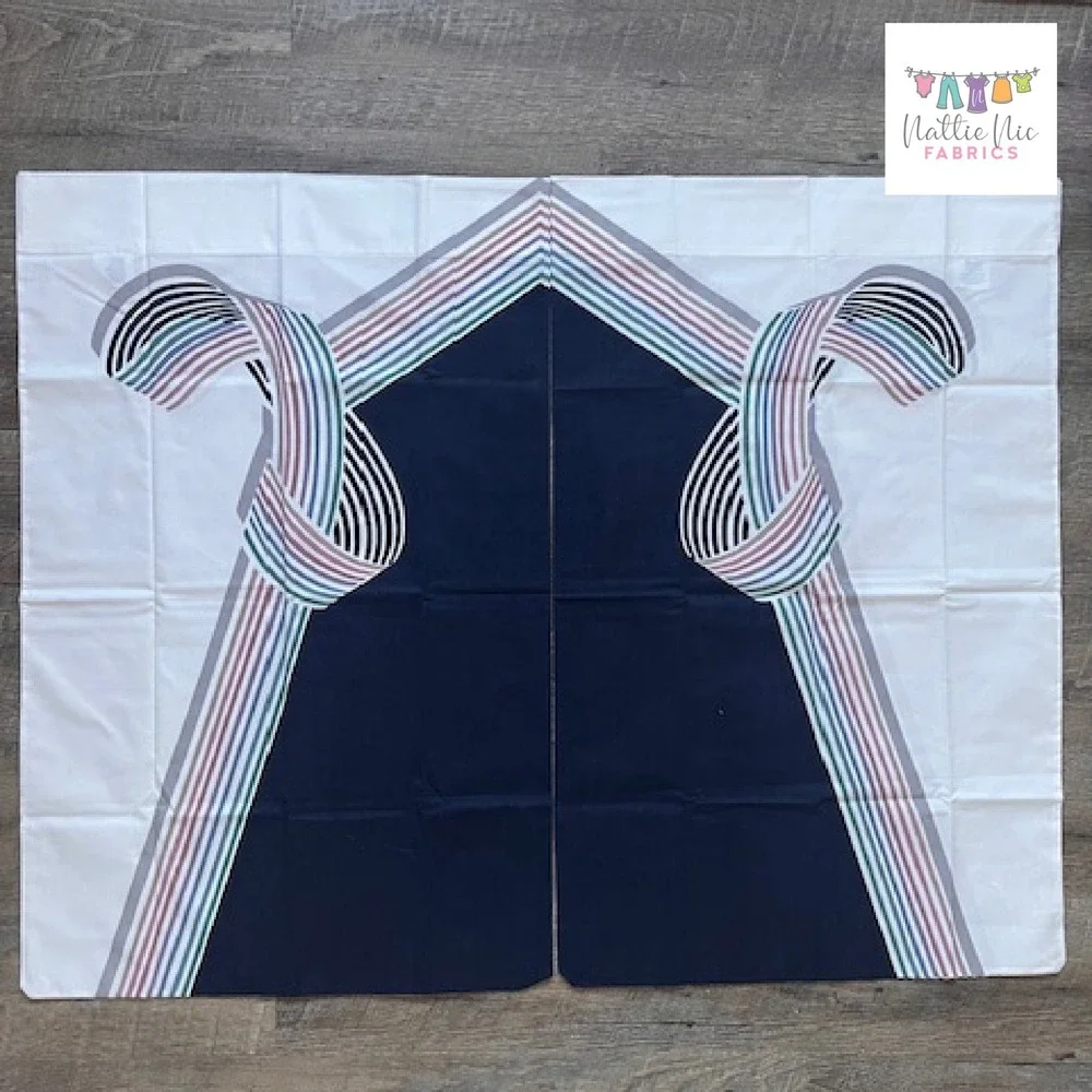 2 Vintage Standard Size pillowcases, New York Ribbon‎ Stripe, Wamsutta, navy
